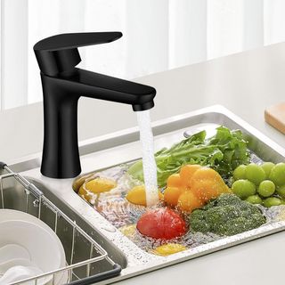 Grifo Lavabo, Mezclador Monomando Inoxidable Negro