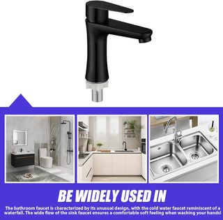 Grifo Lavabo, Mezclador Monomando Inoxidable Negro