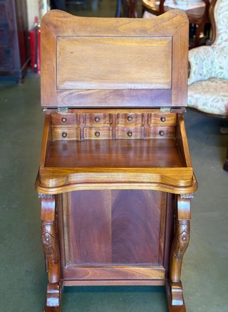 Escritorio Davenport Colonial Madera y Cuero