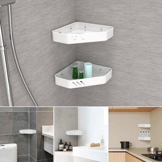 Ibergrif M34034W Estante para Ducha sin Taladros,