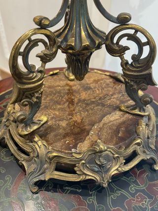 Pareja Candelabros Bronce Siglo XIX-XX