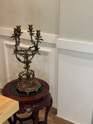 Pareja Candelabros Bronce Siglo XIX-XX