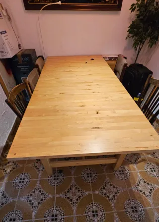 Mesa de comedor extensible madera 2.22m