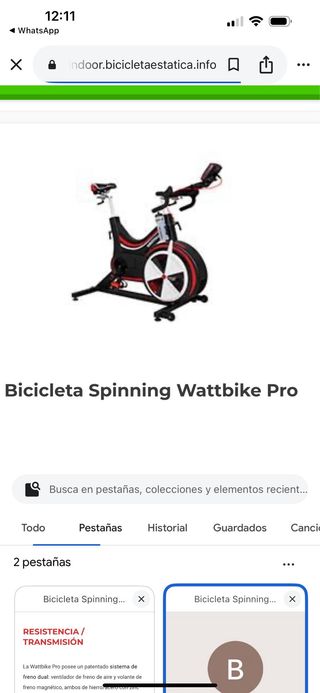 Bicicleta Spinning Wattbike Pro