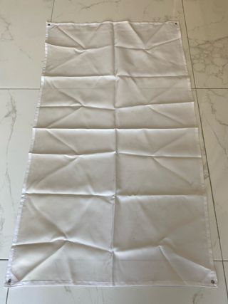 Lámpara Vela de tela , con accesorios de metal .