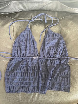 Lote 2 tops iguales, blanco y azul marino