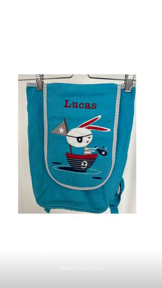 Mochila bebé/niño personalizada Lucas