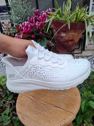 Zapatillas Skechers Blancas Brillantes