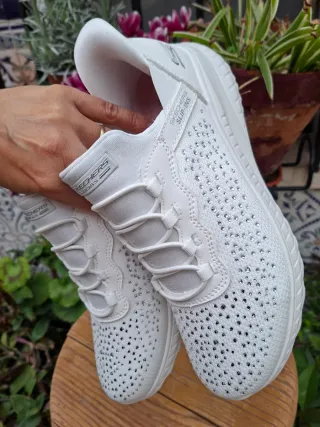 Zapatillas Skechers Blancas Brillantes