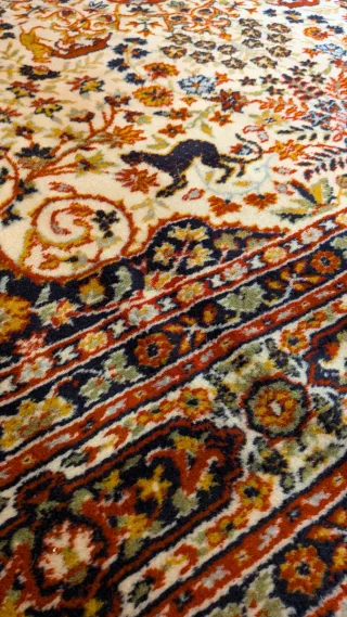 Alfombra persa clásica beige multicolor