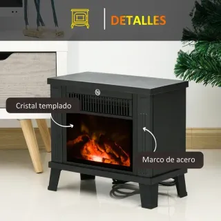 Chimenea eléctrica decorativa negra