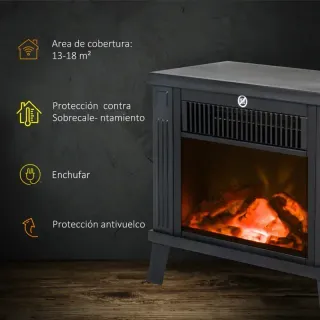 Chimenea eléctrica decorativa negra
