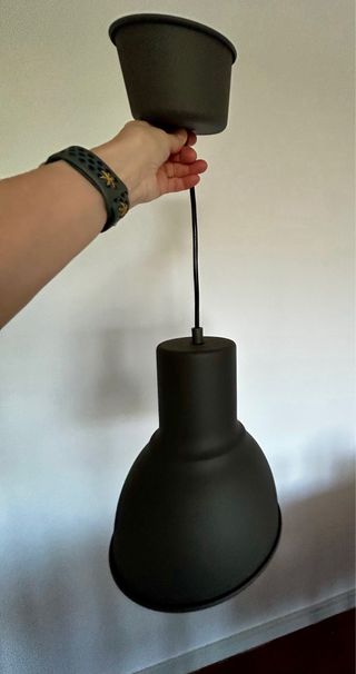 Lámpara de techo HEKTAR gris muy oscuro y bombilla