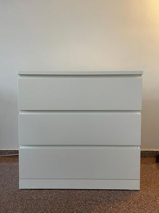 Cómoda 3 Cajones Ikea MALM Blanca 80x78 CM.