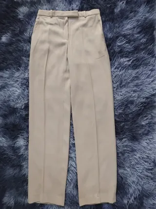 Pantaloni Armani Collezioni Beige Lana Vergine S