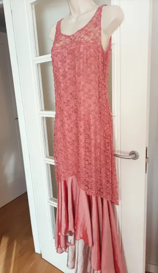 Vestido largo fiesta rosa talla 38