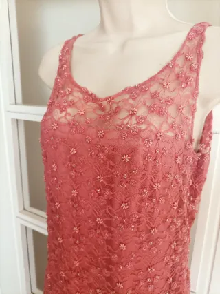 Vestido largo fiesta rosa talla 38