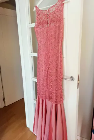 Vestido largo fiesta rosa talla 38