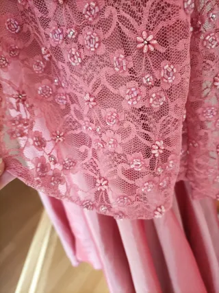 Vestido largo fiesta rosa talla 38