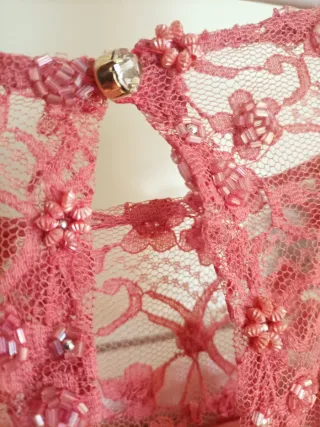 Vestido largo fiesta rosa talla 38