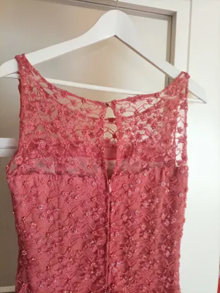 Vestido largo fiesta rosa talla 38