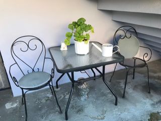 Mesa y 2 sillas de jardín forja