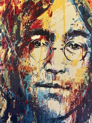 Tapiz John Lennon Tela Gobelina Multicolor