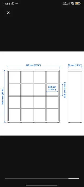 Estantería Kallax IKEA Roble 147x147