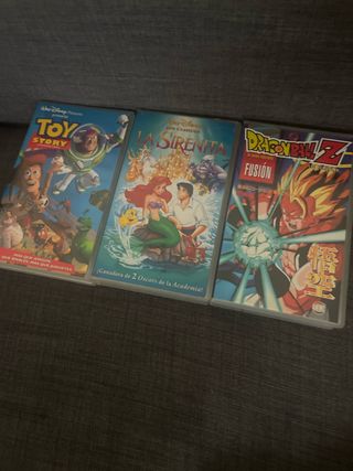 Lote 3 VHS: Toy Story, La Sirenita, Dragon Ball Z