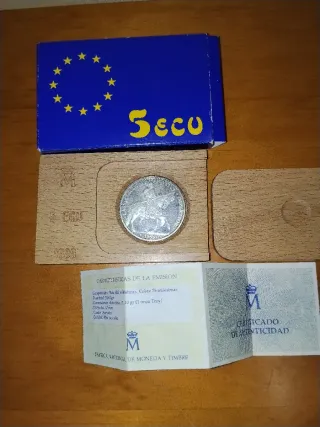 Moneda 5 ECU Plata 925