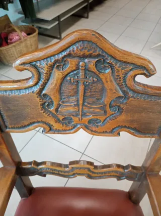 Sillón Trono Antiguo Renacimiento,madera tallada