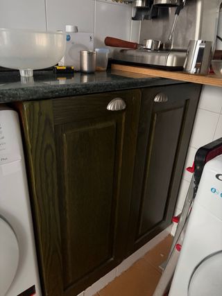 Puertas cocina rústica roble verde