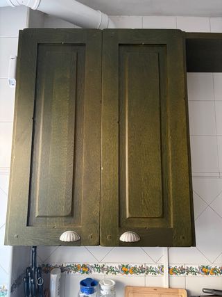 Puertas cocina rústica roble verde