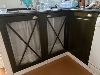 Puertas cocina rústica roble verde