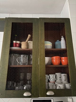 Puertas cocina rústica roble verde