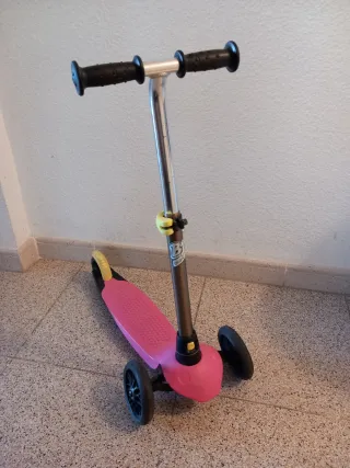 Patinete infantil 3 ruedas Oxelo B1 rosa amarillo