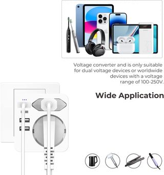 Hoppac Adaptador Enchufe Americano,6 en 1 Adaptado