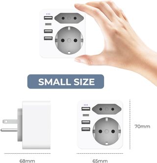 Hoppac Adaptador Enchufe Americano,6 en 1 Adaptado