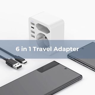 Hoppac Adaptador Enchufe Americano,6 en 1 Adaptado