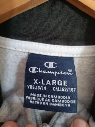 Sudadera Champion Color Gris y Amarillo Talla XS