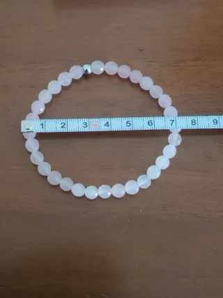 Bracciale Quarzo Rosa e Acciaio Elastico