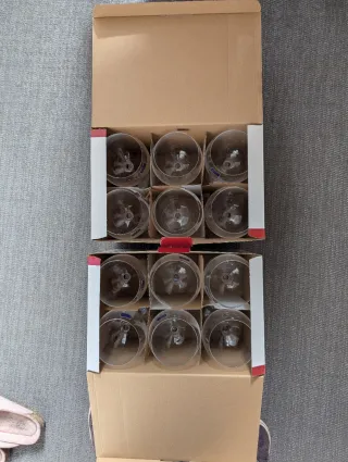 12 Copas Vino Tinto Cristal Bohemia