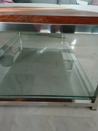 Mesa de centro madera y cristal