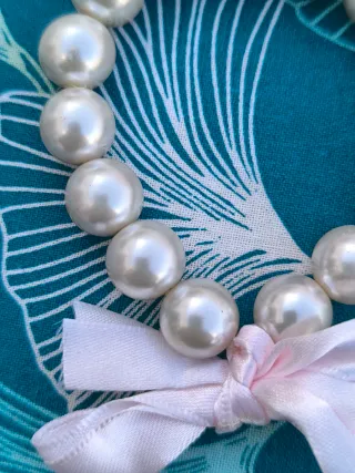 Pulsera de perlas artificiales estilo Majorica