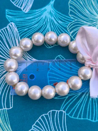 Pulsera de perlas artificiales estilo Majorica