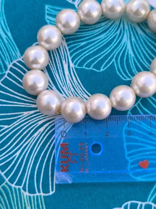 Pulsera de perlas artificiales estilo Majorica