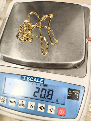 Cadena fina plana italiana oro 18kt 70cm largo