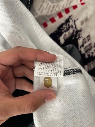 Sudadera Bape Shark Camuflaje Gris y Blanca XL