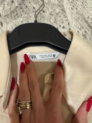 Camicetta Zara corta beige Tg S