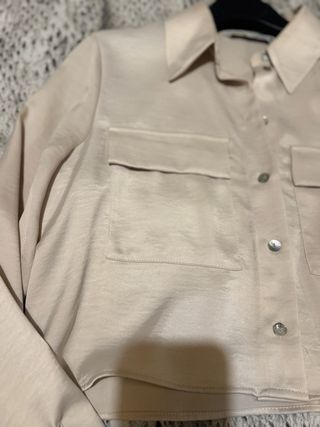 Camicetta Zara corta beige Tg S